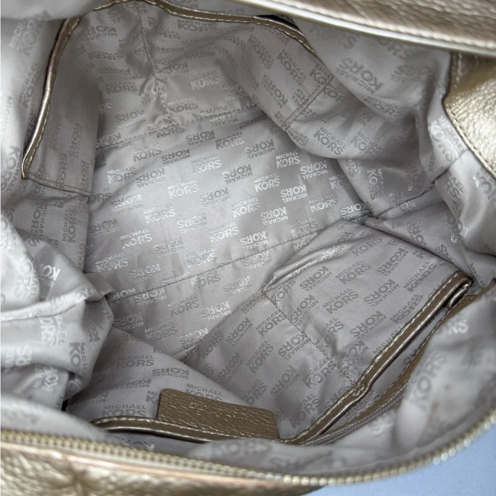 Michael Kors Gold Soft Leather Shoulder Bag.